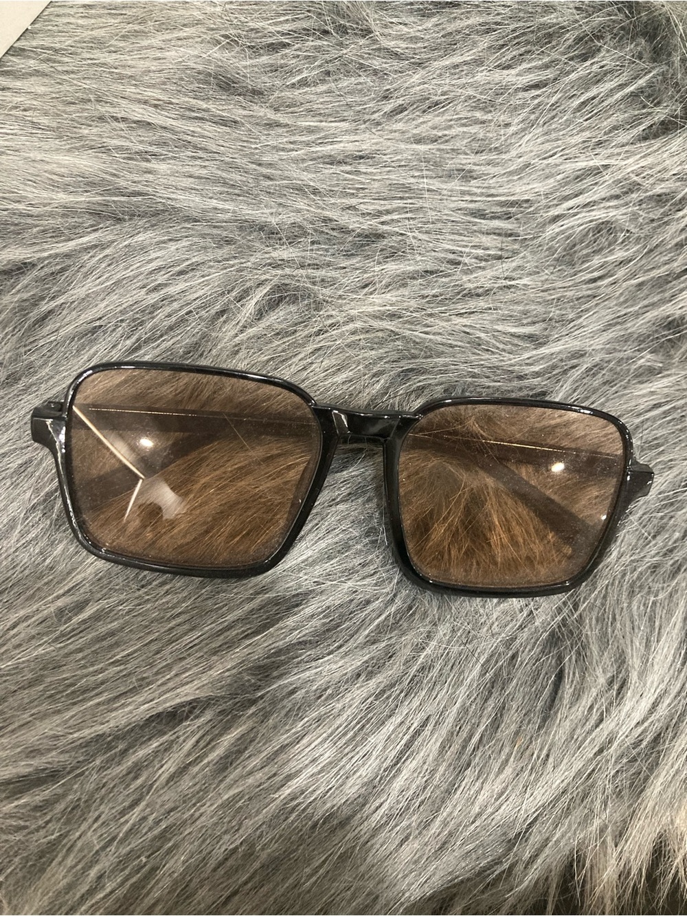 Classic Men's Square Sunglasses - Black Frame with Brown Lenses